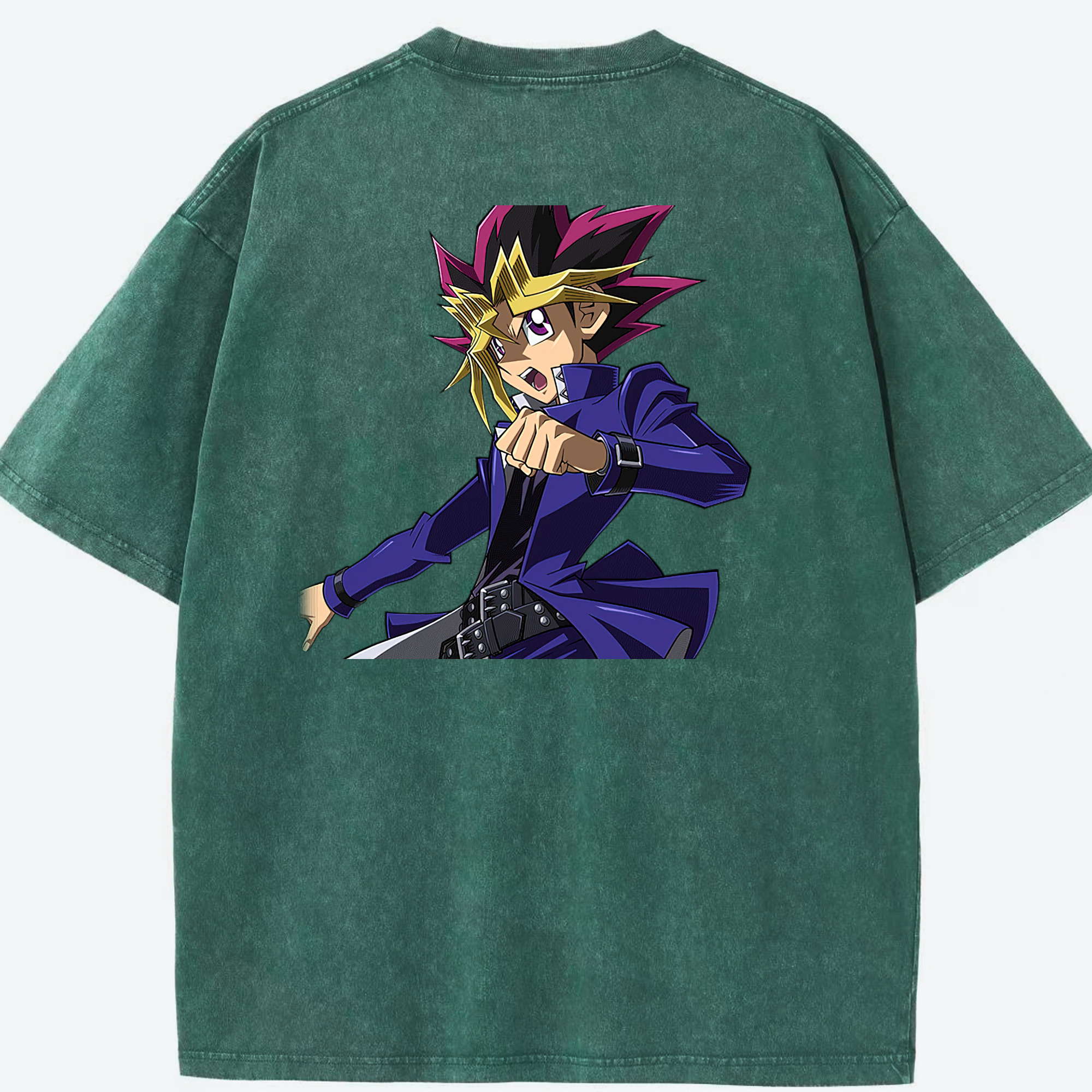 （画像用） 遊☆戯☆王 Yu-Gi-Oh! 綿100% ヴィンテージ風 半袖Tシャツ（背面プリント）